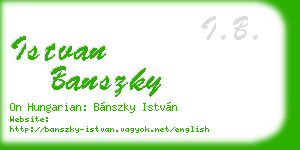 istvan banszky business card