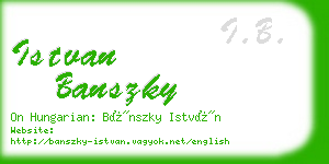 istvan banszky business card